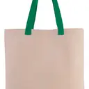 Flacher Einkaufstasche aus Canvas mit kontrastierenden Griffen - Bild 7