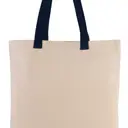 Flacher Einkaufstasche aus Canvas mit kontrastierenden Griffen - Bild 9