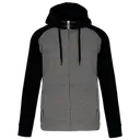 Bicolor fleece hoodie met rits - Afbeelding 11