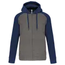 Bicolor fleece hoodie met rits - Afbeelding 14
