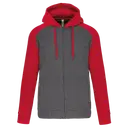 Bicolor fleece hoodie met rits - Afbeelding 17