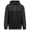 Bicolor fleece jack met capuchon en rits - Afbeelding 3