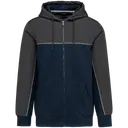 Bicolor fleece jack met capuchon en rits - Afbeelding 6