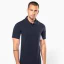 Bicolor Piqué Polo with Short Sleeves - Image 1