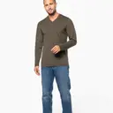 T-shirt met V-hals en lange mouwen - Afbeelding 4