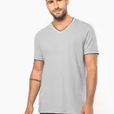 Piqué T-shirt met V-hals - Afbeelding 1
