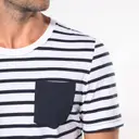 Striped Marine T-shirt with Pocket Short Sleeves - Image 3