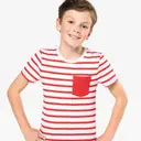 Striped Marine T-shirt with Pocket Short Sleeves - Image 13