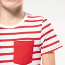 Striped Marine T-shirt with Pocket Short Sleeves - Image 5
