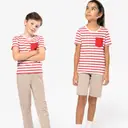 Striped Marine T-shirt with Pocket Short Sleeves - Image 10