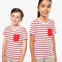 Striped Marine T-shirt with Pocket Short Sleeves - Image 12
