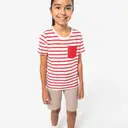 Striped Marine T-shirt with Pocket Short Sleeves - Image 7