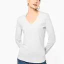 T-shirt met V-hals en lange mouwen - Afbeelding 4