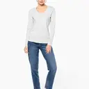 T-shirt met V-hals en lange mouwen - Afbeelding 6
