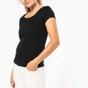 Boat Neck T-Shirt with Short Sleeves - Image 1