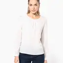 Crepe blouse with long sleeves - Image 1