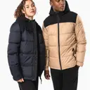 Bicolor gesteppte Parka mit Kapuze - Bild 1