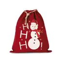 Sac coton à cordon motif bonhomme de neige - Image 1