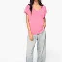 Eco-friendly loose T-shirt with V-neck - Image 2