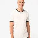 Eco-friendly Ringer T-shirt with Contrasting Edges and Washed Effect - Image 1