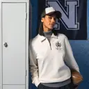 Nachhaltiger Sweatshirt mit Viertelreißverschluss und Polo-Kragen mit fallenden Schultern - Bild 7