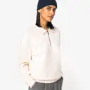 Nachhaltiger Sweatshirt mit Viertelreißverschluss und Polo-Kragen mit fallenden Schultern - Bild 4