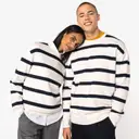 Ecoresponsabler Sweatshirt mit Rundhalsausschnitt und Streifen - Bild 1