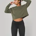 Crop sweatshirt with round neck - Image 1
