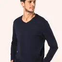 Supima® T-shirt met V-hals en lange mouwen - Afbeelding 1