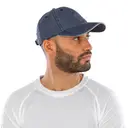 Washed fine line cotton cap with sandwich visor - Image 1