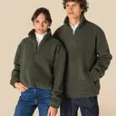 Sweatshirt 1/4 Zip mit fallenden Schultern aus Sherpa - Bild 3