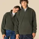 Sweatshirt 1/4 Zip mit fallenden Schultern aus Sherpa - Bild 1