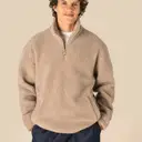Sweatshirt 1/4 Zip mit fallenden Schultern aus Sherpa - Bild 6