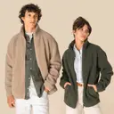 Reißverschluss Sweatshirt mit fallenden Schultern aus Sherpa - Bild 3