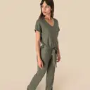Short Sleeve Linen Jumpsuit - Image 2