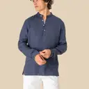 Washed Linen Mao Collar Shirt - Image 3