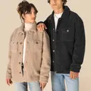 Overshirt with Dropped Shoulders in Sherpa - Image 1