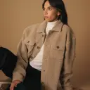 Overshirt with Dropped Shoulders in Sherpa - Image 7