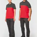 Two-tone eco-friendly polo with short sleeves - Image 1