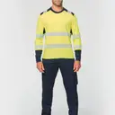 Recycled veiligheids T-shirt met ronde hals en lange mouwen - Afbeelding 4