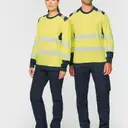 Recycled veiligheids T-shirt met ronde hals en lange mouwen - Afbeelding 1