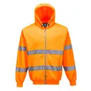 Sweatjacke mit Reißverschluss HiVis mit Kapuze - Bild 1