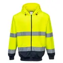 Bicolor Hi-Vis Hoodie met rits - Afbeelding 2