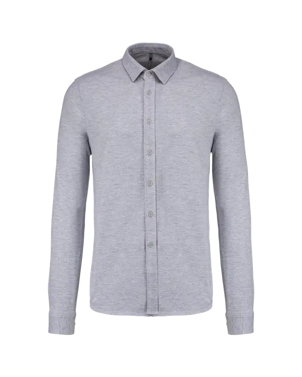 Piqué shirt met lange mouwen