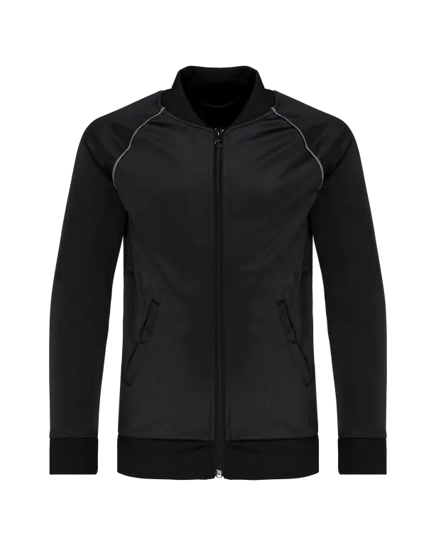 Zip Sweatshirt mit Kontrastbesatz