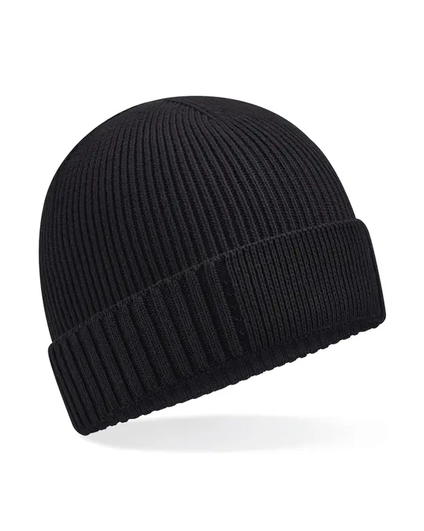 Beanie aus Bio-Baumwolle mit technischem Patch