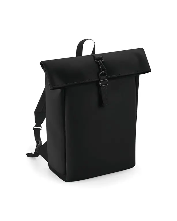 Rugzak met roll-top flap van matte polyurethaan