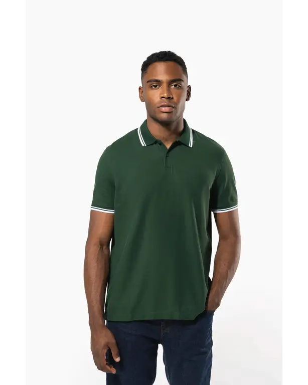 Polo met korte mouwen en contrasterende bies