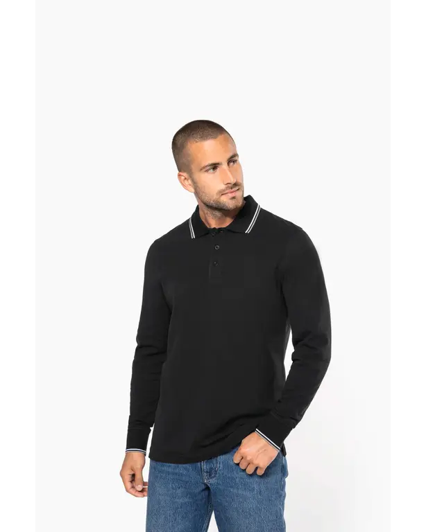 Polo piqué met lange mouwen