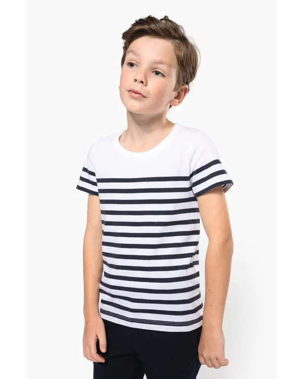 Bio maritimes T-Shirt mit Rundhalsausschnitt